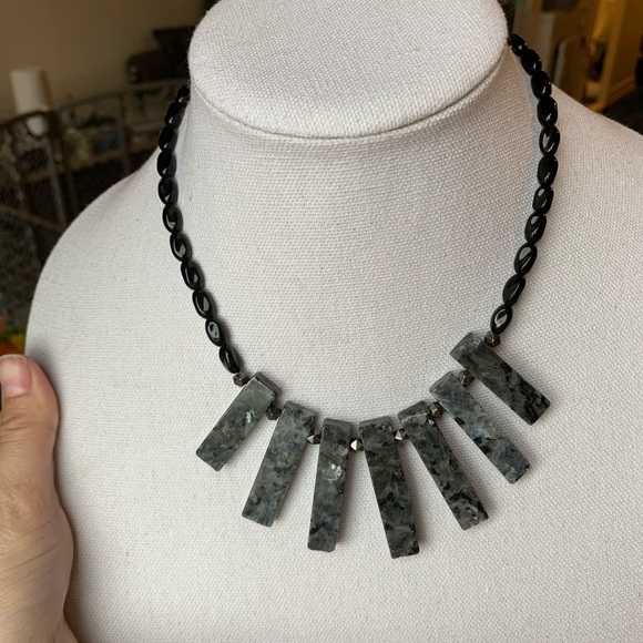 Labradorite - glass beads necklace - elegant and unique - new jewelry - Picture 3 of 13